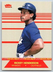 1987 Fleer Headliners RICKEY HENDERSON New York Yankees #4 - FREE Ship!