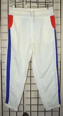 Lacoste Track Pants VTG ZOD Lacoste W34" Size M 80s White Red Blue Track Warm Up - Image 1 of 4