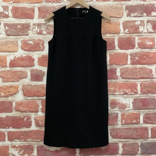 Abito Michael Kors donna taglia 8 tinta unita nero elasticizzato zip senza maniche