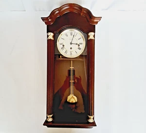 WM Widdop Cabinet Wall Clock *SPARES & REPAIRS* + Key - Needs TLC Pendulum Time - Picture 1 of 14