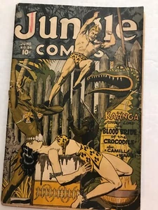 JUNGLE COMICS #54: Fiction House junio 1944, GD-; GGA, SEGUNDA GUERRA MUNDIAL, Kaanga, portada - Imagen 1 de 17