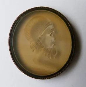 Camée intaille sur agate Bijou ancien 18e siècle cameo intaglio - Picture 1 of 4