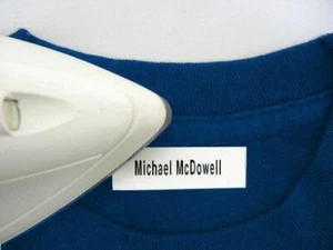 100 Personalized Pre-Cut Iron On Clothing Name Labels / Tags / Tapes - Picture 1 of 3