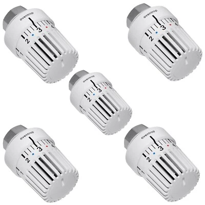 5 Stück Oventrop Thermostatkopf M 30 x 1,5 1011465 Uni LH mit Nullstellung Weiss