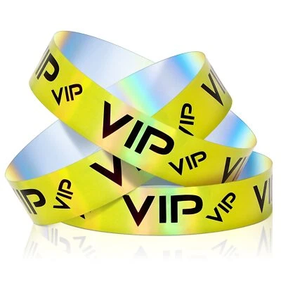 TELING 500 Pack VIP Plastic Wristbands Party Wristbands for Events VIP Custom Wristband