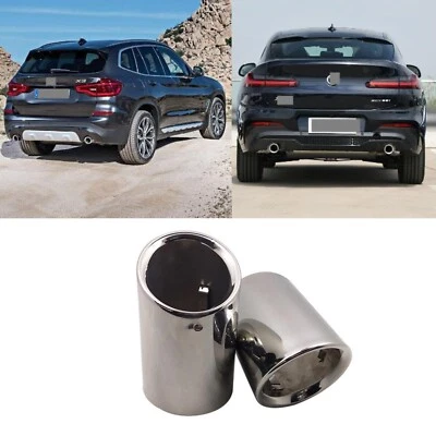 Punta de tubo de escape trasero de coche de acero para BMW X3 X4 G02 G08 G01 2018-2021 Foto 1 de 4