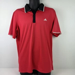 Adidas Golf Climacool Golf Polo Shirt Mens L Red/Black 57/74 - Picture 1 of 7