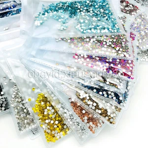 1440pcs/pack SS12(3mm) Round Flatback Crystals Nail Art Rhinestones Glitter Gems - Picture 1 of 65