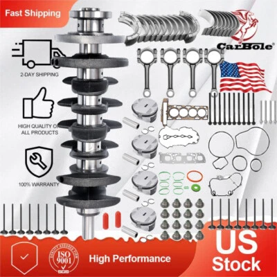 Crankshaft Pistons & Rings Con Rod Bearings Kit Fit 2.4L Chevy GMC Buick Verano - Image 1 of 4