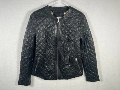 Chaqueta de Moto AGS Acolchada de Cuero Talla Pequeña Mangas con Cremallera Completa Forro a Cuadros Foto 1 de 4