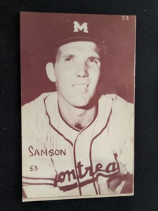 1953 Canadian Exhibits Baseball Card # 54 William Sams - Montreal Royals (EX) - Picture 1 of 3