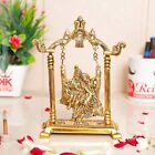 Indian Traditional Gold Plated Radha Krishna On Swing Jhula Statue Home Decor