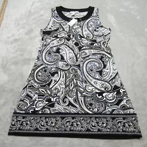 Paisley Tunic Dress Womens Small Blue White Sleeveless Beautiful Design NEW - Picture 1 of 12