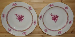 Herend Chinese Bouquet Raspberry 503 (2) Large Soup Bowls, 9 5/8"  (G33 - Picture 1 of 13