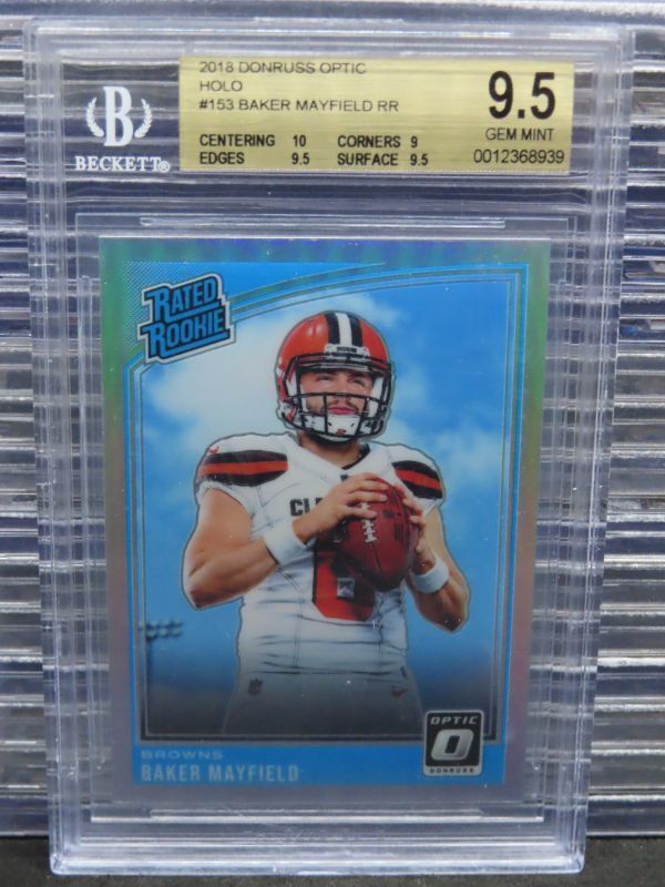 2018 Donruss Optic Baker Mayfield Holo Prizm Rated Rookie RC #153 BGS 9.5