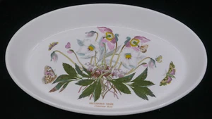 PORTMEIRION BOTANIC GARDEN OVAL CASSEROLE, BAKING DISH, CHRISTMAS ROSE, 14.25 IN - Picture 1 of 7