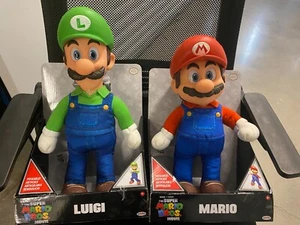 The Super Mario Bros Movie Poseable Plush Figure Nintendo Mario/Luigi Set-New! - Picture 1 of 9