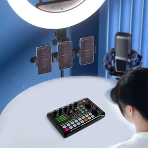F988 Live Sound Karte Bluetooth Stereo Audio Mixer für Live Youtube Streaming,PC - Bild 1 von 11