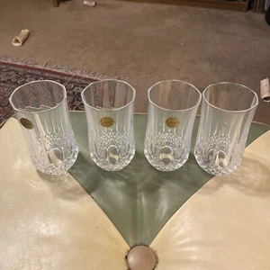 4 CRISTAL D' ARQUES LONGCHAMP LEAD CRYSTAL 5-1/4" TUMBLERS TEA WATER GLASSES NEW - Picture 1 of 9