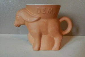 Vintage Frankoma Keramik 1980 Demokrat/Esel braun Kaffeebecher ~ D605-739 - Bild 1 von 8