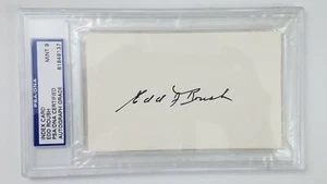 Edd Roush Signed Autograph Auto Index Card PSA/DNA Slab Reds Giants HOF MINT 9 - Picture 1 of 2