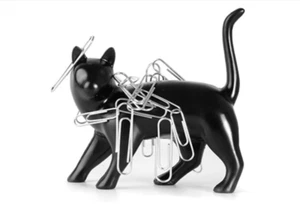 Black Cat Paper Clip Sewing Pins Magnet Magnetic Holder Kitty Pussy Magnet - Picture 1 of 16