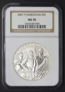 2007-P NGC MS70 Jamestown Commemorative Dollar $1 -COINGIANTS - - Picture 1 of 2
