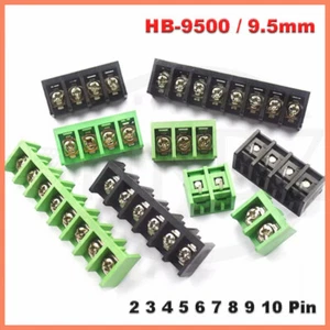 2 to 10 Way PCB Barrier Screw Terminal Block Strip Connector HB9500 Green Black - Picture 1 of 32