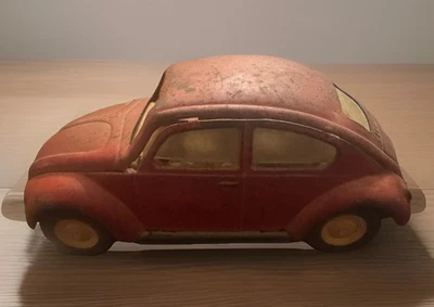 Винтажный красный жук 1960-х Tonka Volkswagen VW Beetle No52680 металл 8,5 дюйма прессованная сталь - Изображение 1 из 4