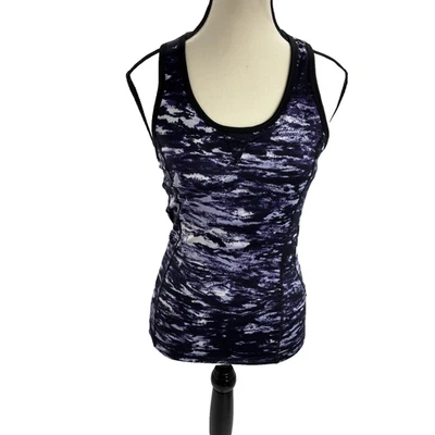 Adrienne Vittadini Womens Size M Tank Top Purple Black Sleeveless Stretch Active - Image 1 of 4