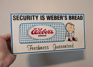 1950s Weber's Bread Double Sided Flange Sign Peanuts Linus Schulz Cartoon - Picture 1 of 4
