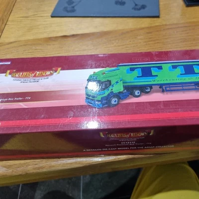 Corgi 1/50 Scale CC12112 -  Renault Premium Box Trailer (TTX) Green/Blue - Image 1 of 4