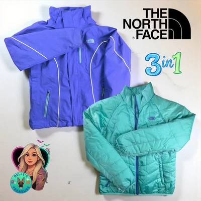 The North Face Triclimate HyVent Jacket Women's M Purple Teal Ski Snow 3in1 Coat - Image 1 of 4