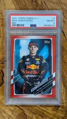2021 Topps F1 #3 Max Verstappen RED 3/5 PSA 8 - Image 1 of 2