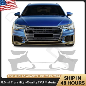 For Audi A6 Avant S Line 2019-2024 Front Bumper Precut Paint Protection Film PPF - Foto 1 di 20