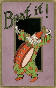 Beat It! Vintage Clown Postcard Green Bay WI 1909 - Picture 1 of 2