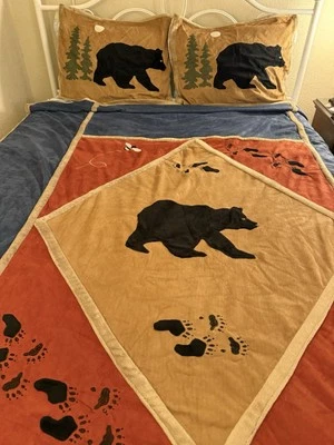 CARSTENS, INC. Rustic Bear Moose Cabin Country 6 Piece Bedding Set, Twin, 72x88 - Image 1 of 4