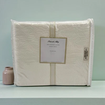 PAVO REAL CALLEJÓN Nueva CORTINA DE DUCHA MATELASSE 100% Algodón Egipcio 72 x 72" Pulgadas Foto 1 de 4