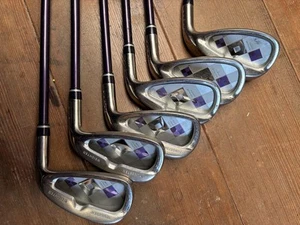 Women ONOFF iron set 7-9 PwAwSw 6pic RH graphite LP-414I Flex Ladies used - Picture 1 of 7