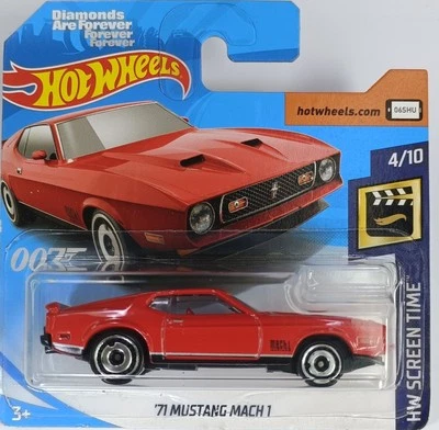 HOT WHEELS '71 MUSTANG MACH 1 DIECAST MODEL FREE SHIPPING  - Immagine 1 di 4