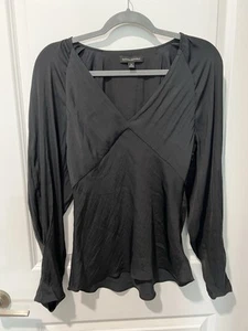 Banana Republic Blouse Womens - Black V-Neck Long Sleeve - Size Medium - Picture 1 of 4
