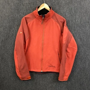 Marmot Womens Medium Full Zip Softshell Jacket Rust Mock Neck Zipped Pockets - Picture 1 of 15