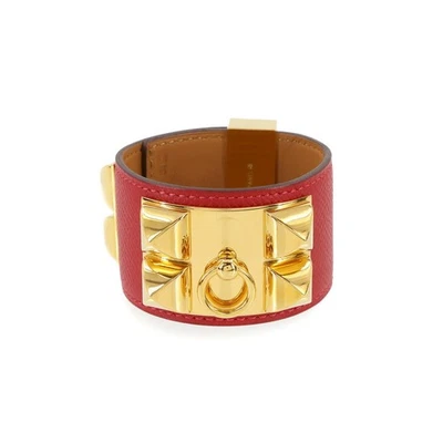 HERMES Collier De Chien Armreif Veau Epsom Rouge Casaque Armband 90292662 - Bild 1 von 4