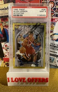 Topps Finest Allen Iverson 1996 novato herederos de oro raro #280 PSA 9 con revestimiento leer - Imagen 1 de 7