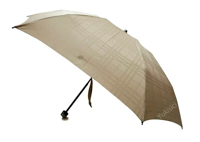 Burberry Japan Folding Umbrella Beige Check UV Protection Lightweight NWT - Image 1 of 4