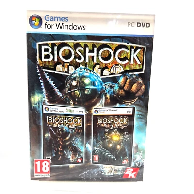 Bioshock 1 2 PC DVD-ROM DOUBLE PACK Game  Shooter Adventure PAL FREE POST - Image 1 of 3
