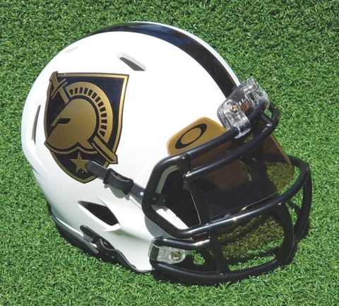 ARMY WEST POINT BLACK KNIGHTS CONCEPT FOOTBALL MINI HELMET MATTE WHITE +VISOR Cover