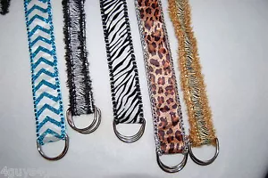 Girls Belt LOT OF 5 Handcrafted TURQUOISE GOLD BLACK Chevron Leopard Zebra 29" - Picture 1 of 2