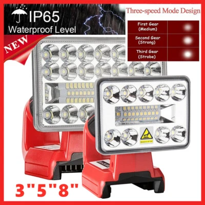3/5/8" Cordless LED Work Light Torch Lamp For Milwaukee 14.4-20V Li-Ion Battery - Image 1 of 4