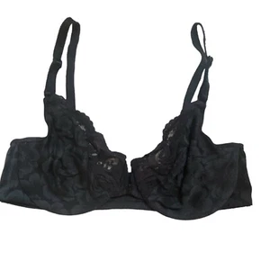 Vintage Gold Label Victoria's Secret Bra 36B Lace Black Sheer Front Clasp VS - Picture 1 of 14